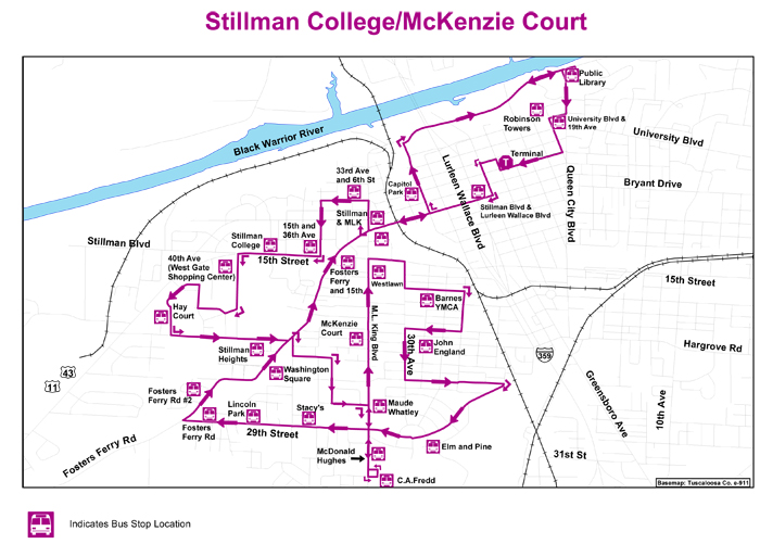 Tuscaloosa Transit Authority McKenzie Court Route